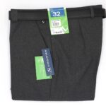 Virginian Belted Mens Trousers 32"-46" Grey