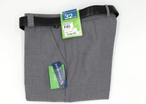Virginian Belted Mens Trousers 32" to 46" Silver Grey